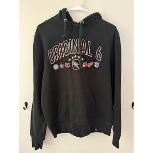 ’47 Brand NHL Original 6 Hoodie Small Black Bruins Red Wings Rangers￼